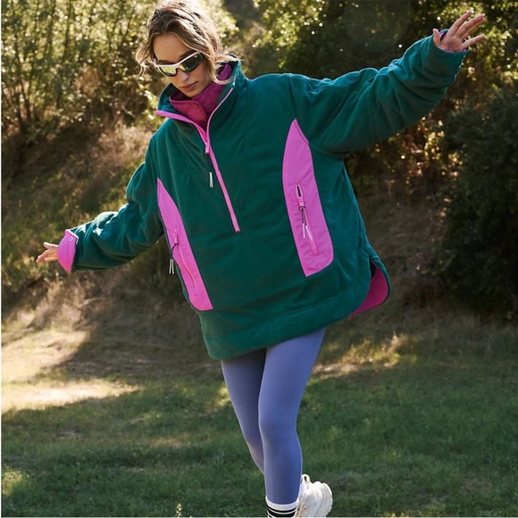 NWOT | Free People Movement | Climber Fleece in Bayberry Combo | Size XS - Picture 2 of 5